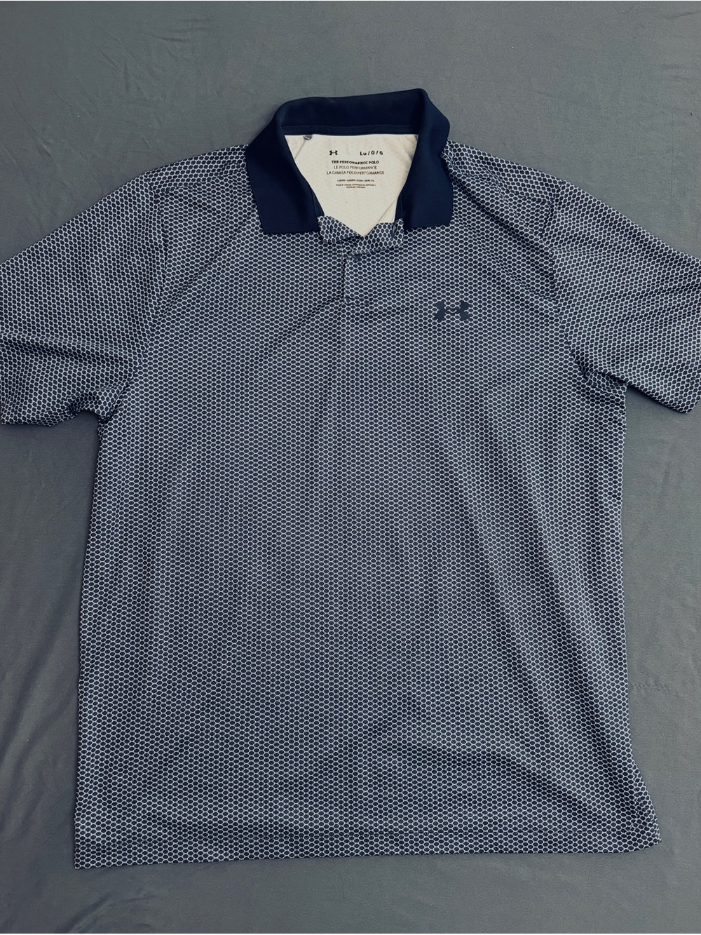 Under Armour Men’s Navy & White Micro-Pattern Polo